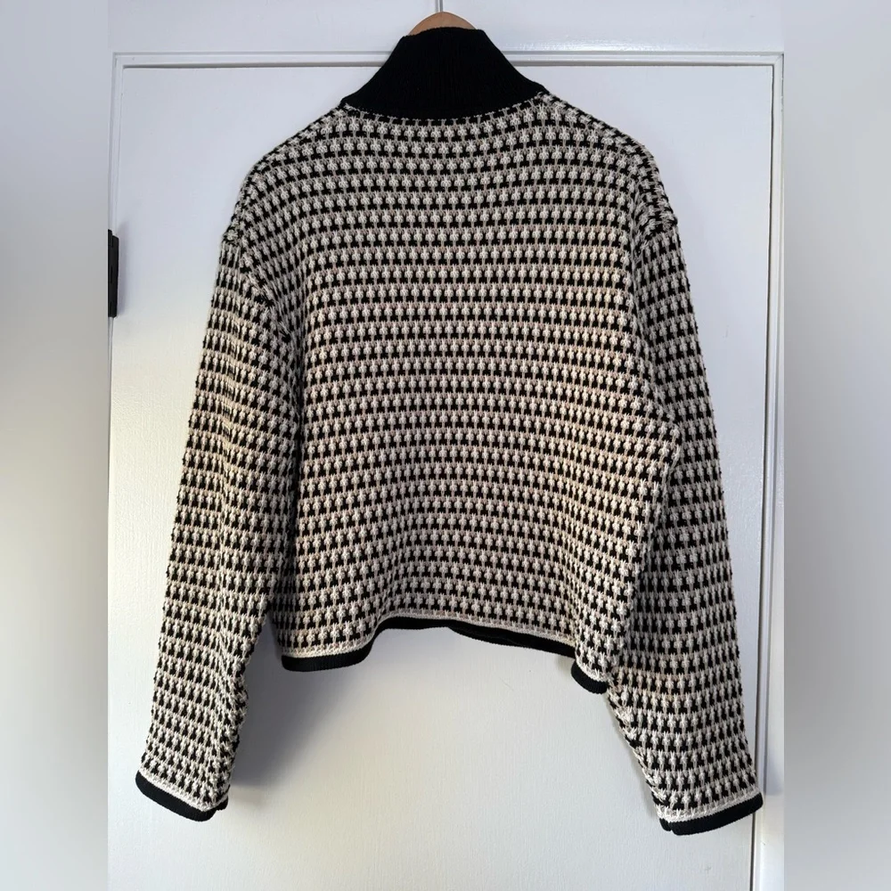 J. Crew Jacquard Sweater Jacket Knit Blazer Metallic Neutral Chic Polished Soft